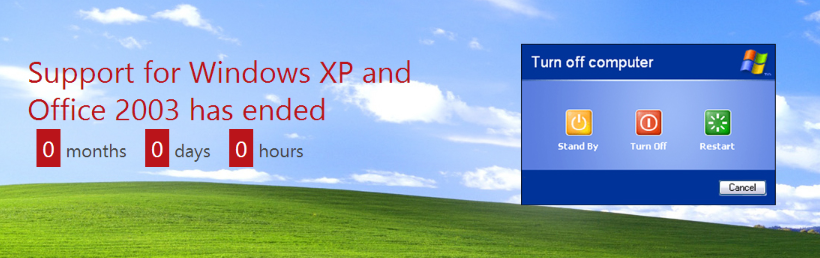 Windows support. Windows XP turn off Computer.